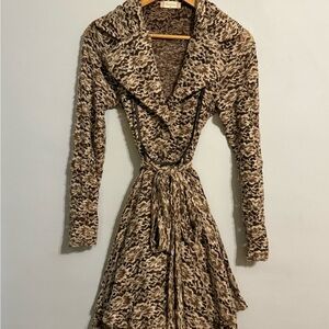 Altar’d State Brown Lace Lightweight Coat Elegant Flattering Fitted Jacket